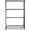 Modular Wire Storage 120x45cm Steel Shelving Black With Wheels For Garage Kitchen Or Retail Storage