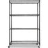 Modular Wire Storage 120x45cm Steel Shelving Black With Wheels For Garage Kitchen Or Retail Storage