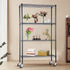 Modular Wire Storage 120x45cm Steel Shelving Black With Wheels For Garage Kitchen Or Retail Storage