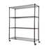 Modular Wire Storage 120x45cm Steel Shelving Black With Wheels For Garage Kitchen Or Retail Storage