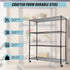 Modular Wire Storage 120x45cm Steel Shelving Black With Wheels For Garage Kitchen Or Retail Storage