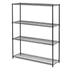 Modular Wire Storage 150x45cm Steel Shelving Black With Fixed Legs For Garage Warehouse Or Kitchen Organisation