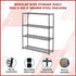 Modular Wire Storage 150x45cm Steel Shelving Black With Fixed Legs For Garage Warehouse Or Kitchen Organisation