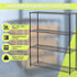 Modular Wire Storage 150x45cm Steel Shelving Black With Fixed Legs For Garage Warehouse Or Kitchen Organisation