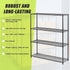 Modular Wire Storage 150x45cm Steel Shelving Black With Fixed Legs For Garage Warehouse Or Kitchen Organisation