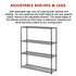 Modular Wire Storage 150x45cm Steel Shelving Black With Fixed Legs For Garage Warehouse Or Kitchen Organisation