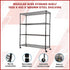 Modular Wire Storage 150x45cm Steel Shelving Black With Wheels For Garage Warehouse Or Kitchen Organisation
