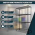 Modular Wire Storage 150x45cm Steel Shelving Black With Wheels For Garage Warehouse Or Kitchen Organisation