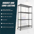 Modular Wire Storage 150x45cm Steel Shelving Black With Wheels For Garage Warehouse Or Kitchen Organisation