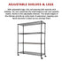 Modular Wire Storage 150x45cm Steel Shelving Black With Wheels For Garage Warehouse Or Kitchen Organisation