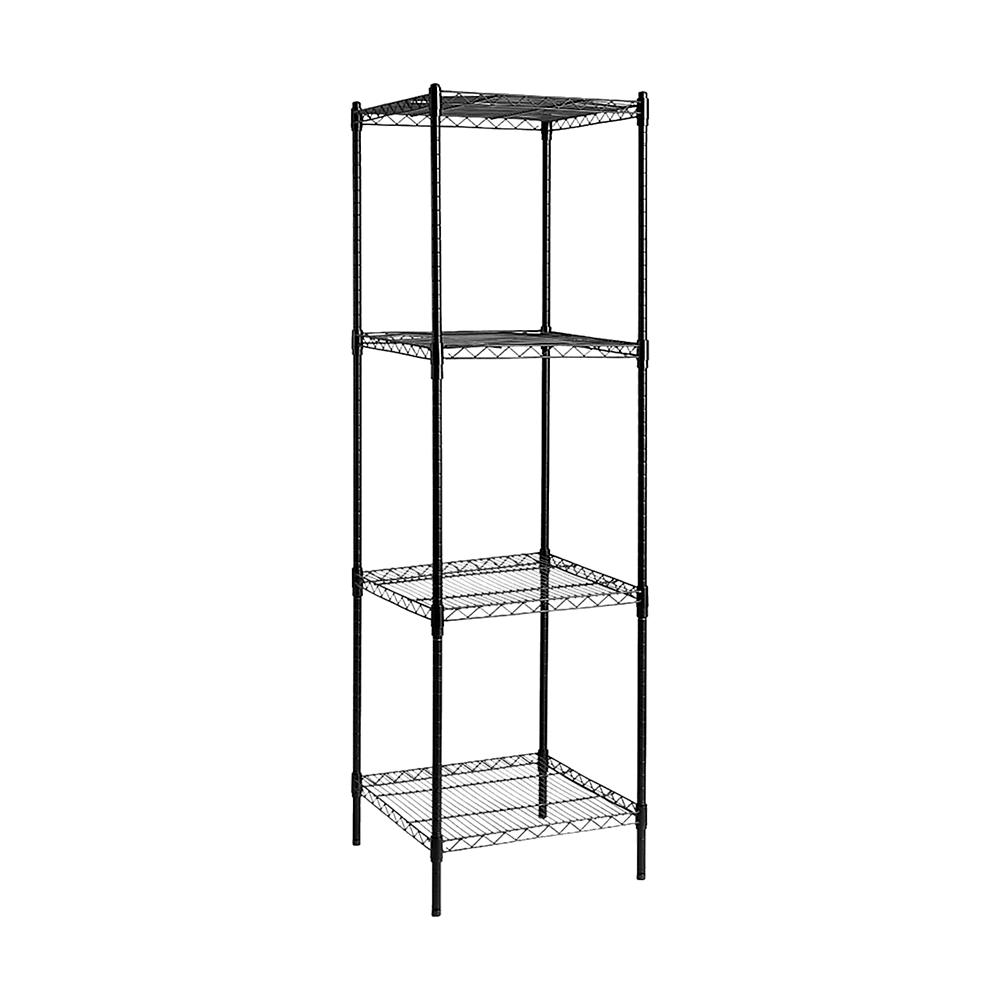 Modular Wire Storage 60x60cm Steel Shelving Black With Fixed Legs For Garage Warehouse Or Kitchen Organisation