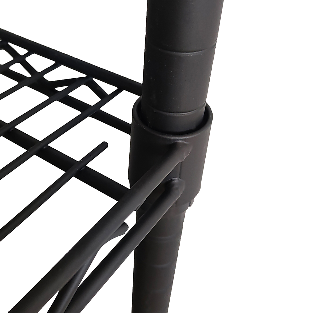 Modular Wire Storage 60x60cm Steel Shelving Black With Wheels For Garage Warehouse Or Kitchen Organisation