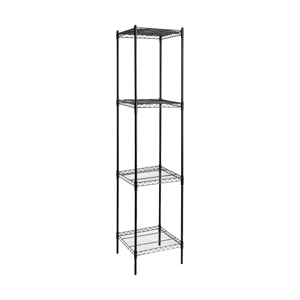 Modular Wire Storage 45x45cm Steel Shelving Black With Fixed Legs For Garage Warehouse Or Kitchen Organisation