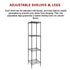 Modular Wire Storage 45x45cm Steel Shelving Black With Fixed Legs For Garage Warehouse Or Kitchen Organisation
