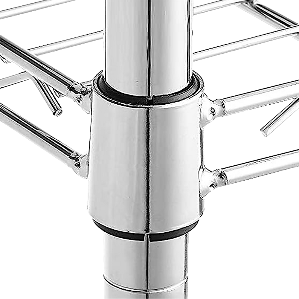 Modular Wire Storage 45x45cm Steel Shelving Chrome With Wheels For Garage Warehouse Or Kitchen Organisation