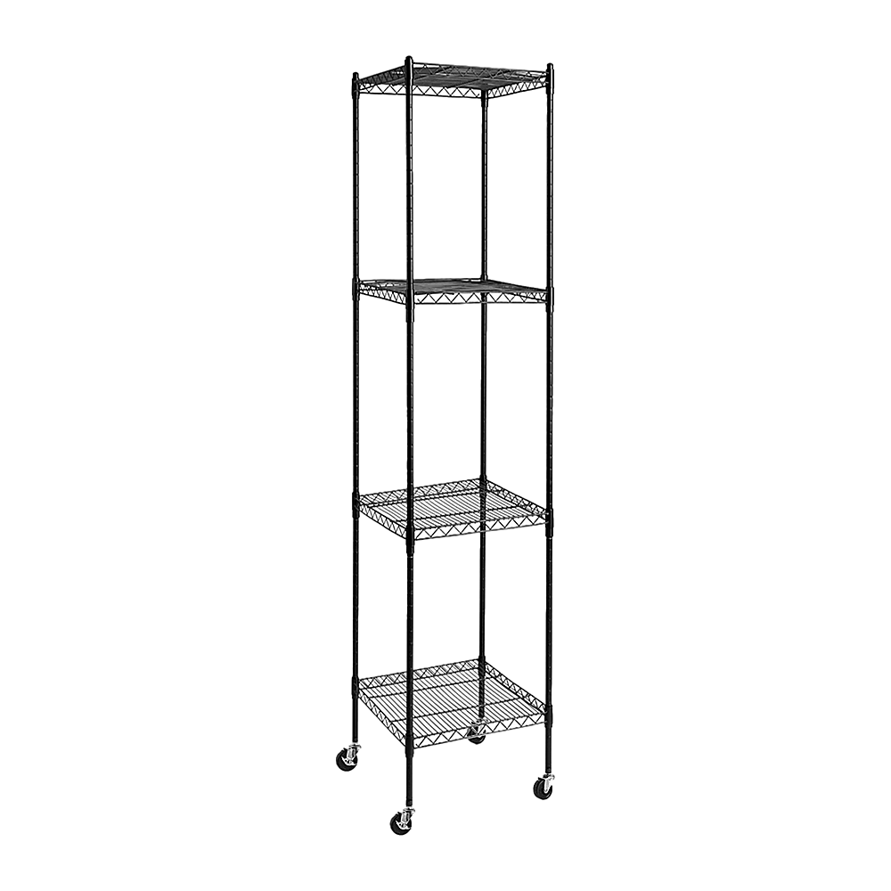 Modular Wire Storage 45x45cm Steel Shelving Black With Wheels For Garage Warehouse Or Kitchen Organisation