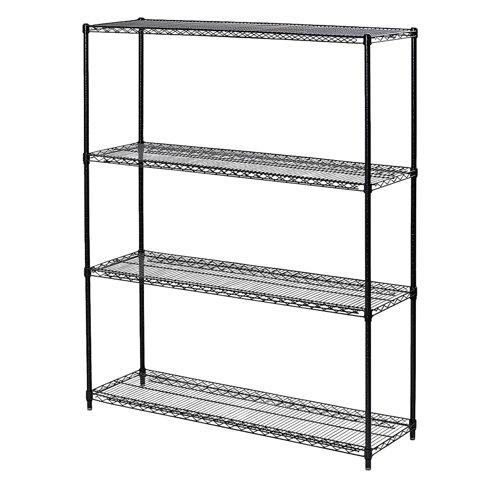Modular Wire Storage 120x60cm Steel Shelving Black With Fixed Legs For Garage Warehouse Or Kitchen Organisation