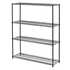 Modular Wire Storage 120x60cm Steel Shelving Black With Fixed Legs For Garage Warehouse Or Kitchen Organisation