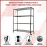 Modular Wire Storage 120x60cm Steel Shelving Black With Fixed Legs For Garage Warehouse Or Kitchen Organisation
