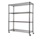 Modular Wire Storage 120x60cm Steel Shelving Black With Wheels For Garage Warehouse Or Kitchen Organisation