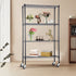 Modular Wire Storage 120x60cm Steel Shelving Black With Wheels For Garage Warehouse Or Kitchen Organisation