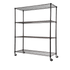 Modular Wire Storage 120x60cm Steel Shelving Black With Wheels For Garage Warehouse Or Kitchen Organisation