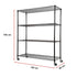 Modular Wire Storage 120x60cm Steel Shelving Black With Wheels For Garage Warehouse Or Kitchen Organisation