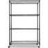 Modular Wire Storage 150x35cm Steel Shelving Black With Wheels For Garage Warehouse Or Kitchen Organisation