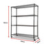 Modular Wire Storage 150x35cm Steel Shelving Black With Wheels For Garage Warehouse Or Kitchen Organisation
