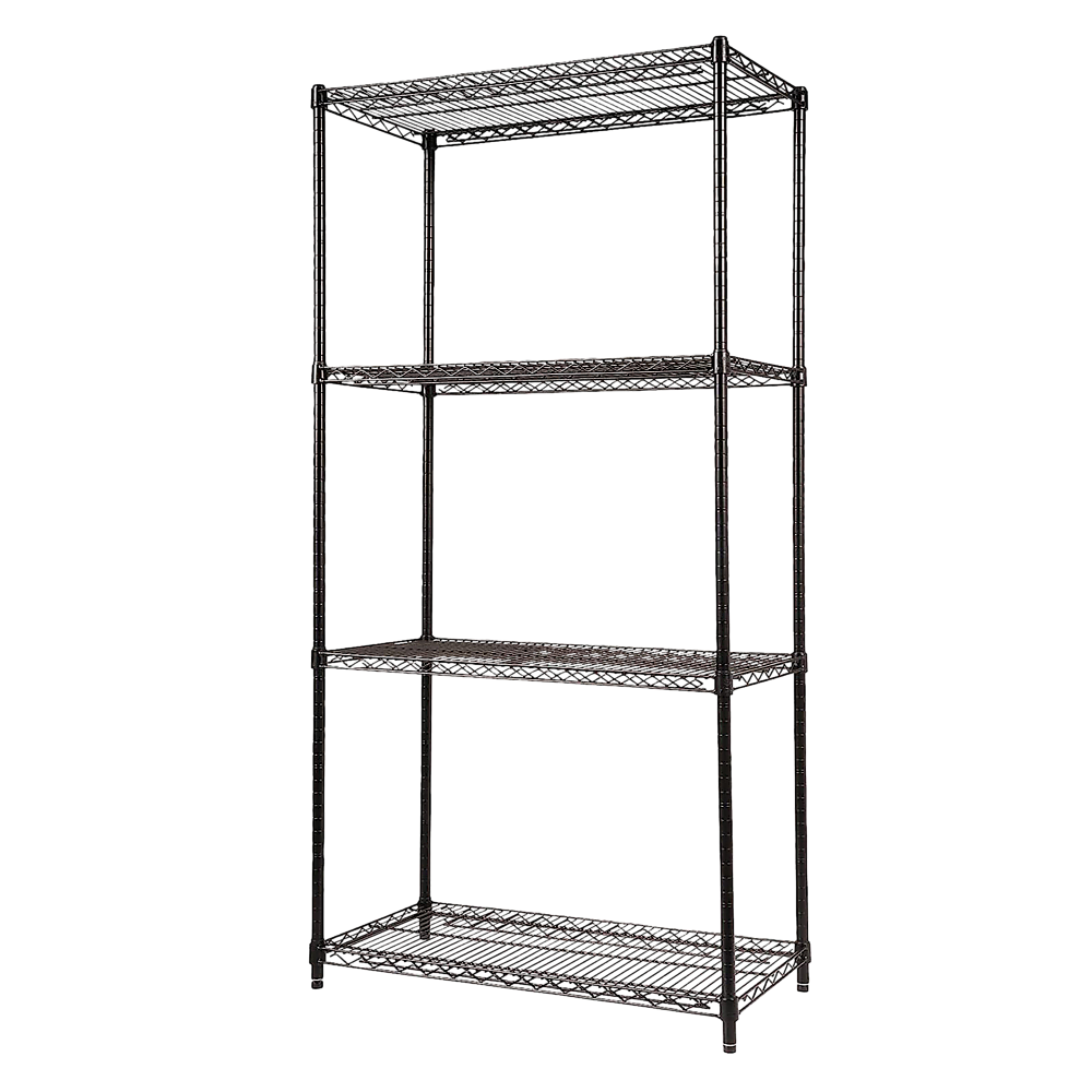 Wire Storage Rack – 90x45cm Black Shelving with Fixed Legs
