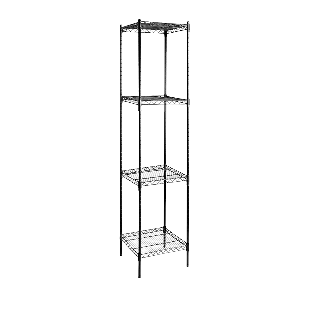 Modular Wire Storage 35x35cm Steel Shelving Black With Fixed Legs For Garage Warehouse Or Kitchen Organisation