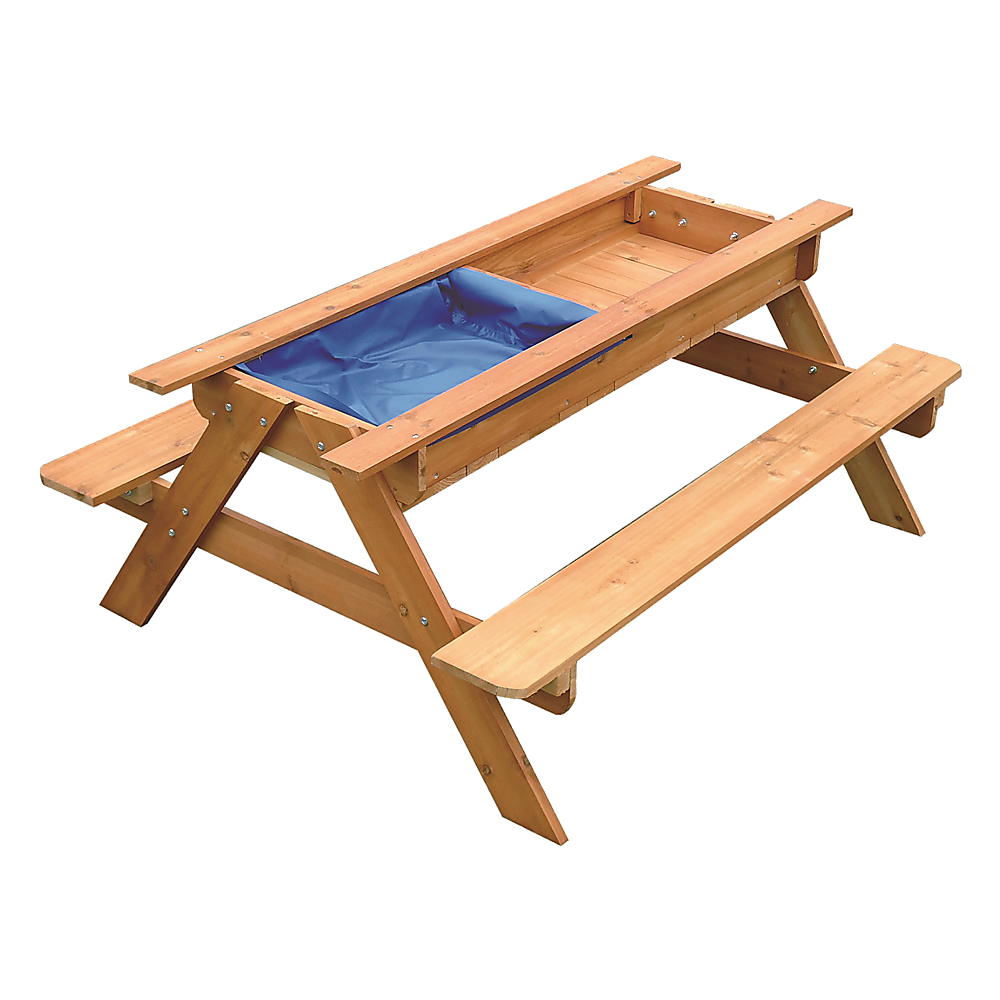 Sand and Water Wooden Picnic Table for Kids, FSC Certified Fir Timber Build