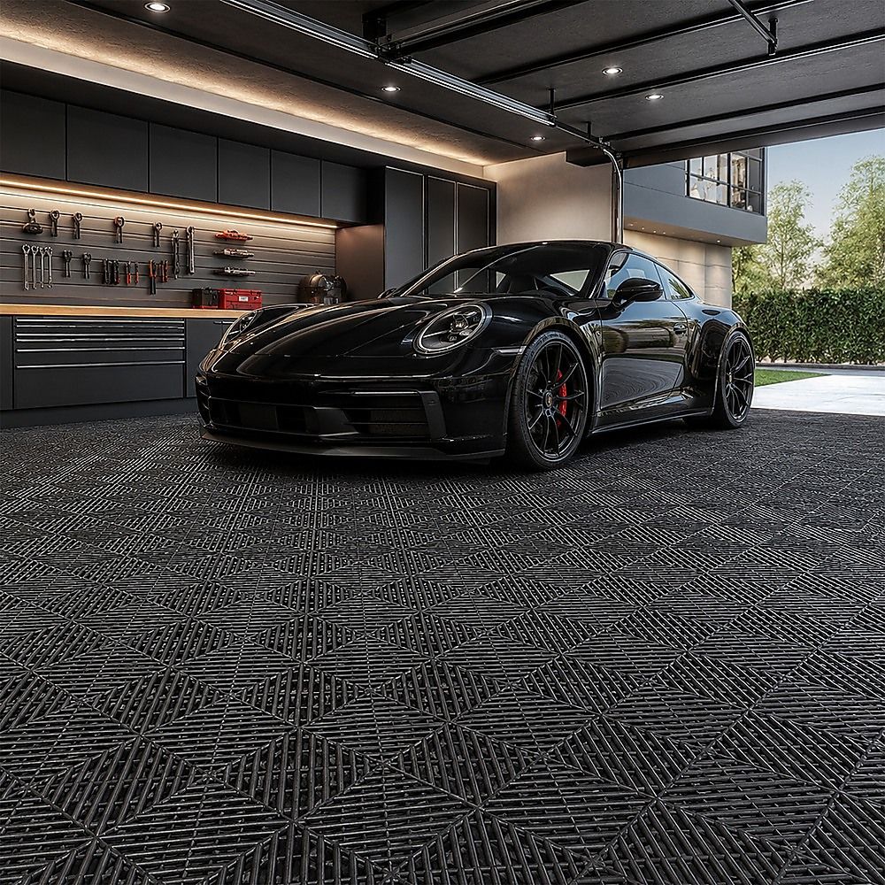 Vented Garage Floor Tiles | Snow Water Drainage | 30x30cm