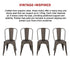 4x Kitchen Dining Chairs Stackable Vintage Metal Chair Backrest Side Chair