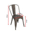 4x Kitchen Dining Chairs Stackable Vintage Metal Chair Backrest Side Chair
