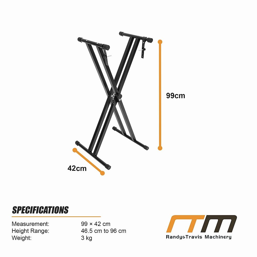 Adjustable Iron Keyboard Piano Stand, X-Frame, 46.5cm to 97cm Height Range