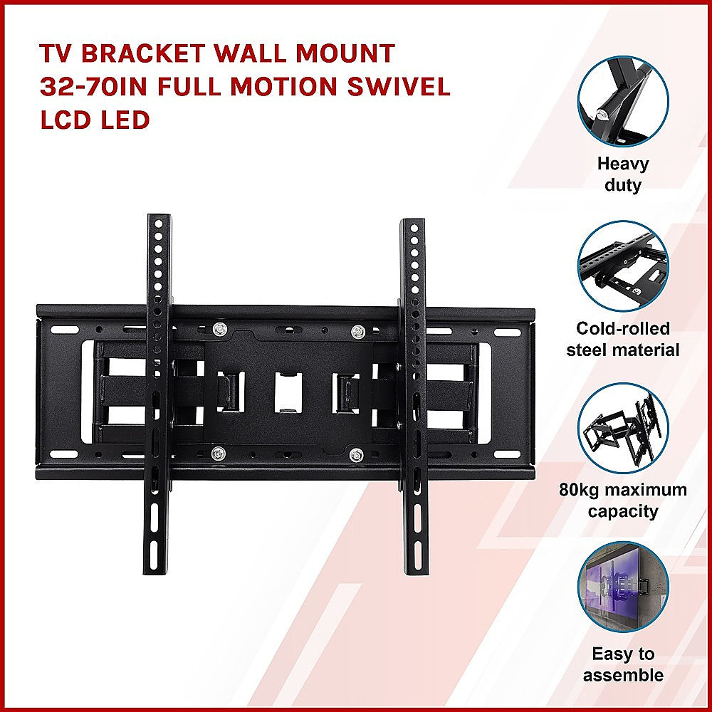 Full Motion TV Wall Mount Bracket for 32 to 80 Inch TVs, VESA 600x400mm