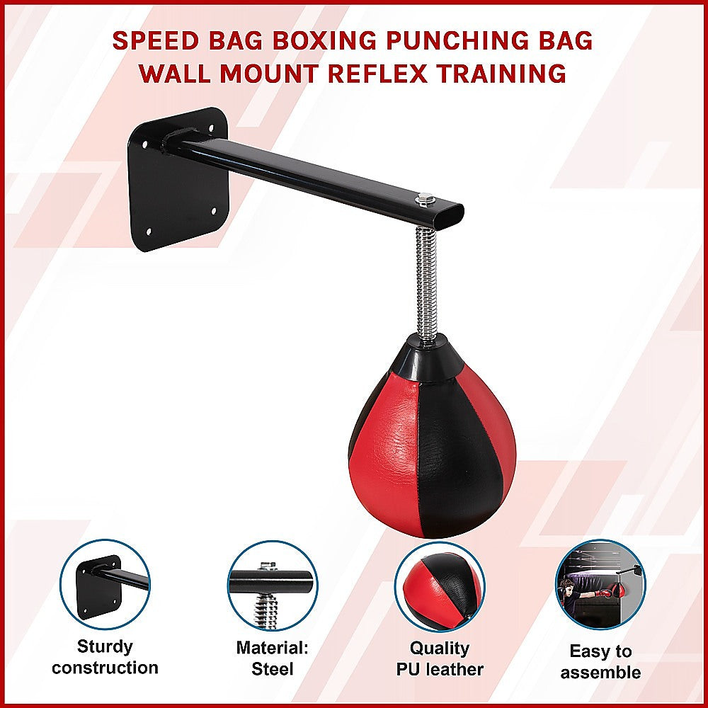 Speed Bag Boxing Punching Bag Wall Mount Reflex Training