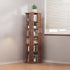 360 Rotating Bookshelf Bamboo Storage Display Rack Shelving in Dark Wood
