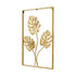 Metal Wall Picture with Leaves 40 x 60 cm Golden Decoration