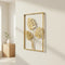 Metal Wall Picture with Leaves 40 x 60 cm Golden Decoration