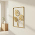 Metal Wall Picture with Leaves 40 x 60 cm Golden Decoration