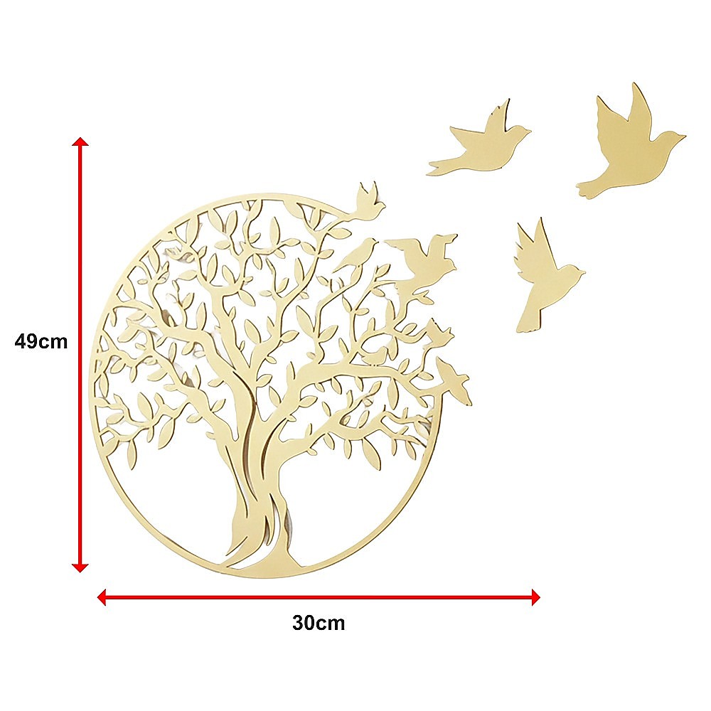 Metal Tree of Life Wall Art 7 Flying Birds Wall Sculpture