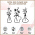 Metal Iron Flower Vase Wall Art Decoration