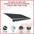 Outdoor Folding Arm Awning Retractable Sunshade Canopy Grey 3.0m x 2.5m