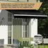 Outdoor Folding Arm Awning Retractable Sunshade Canopy Black 3.0m x 2.5m