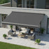 Motorised Outdoor Folding Arm Awning Retractable Sunshade Canopy Grey 3.0m x 2.5m