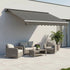 Motorised Outdoor Folding Arm Awning Retractable Sunshade Canopy Grey 3.0m x 2.5m