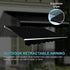 Motorised Outdoor Folding Arm Awning Retractable Sunshade Canopy Black 3.0m x 2.5m