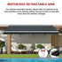 Motorised Outdoor Folding Arm Awning Retractable Sunshade Canopy Grey 4.0m x 2.5m